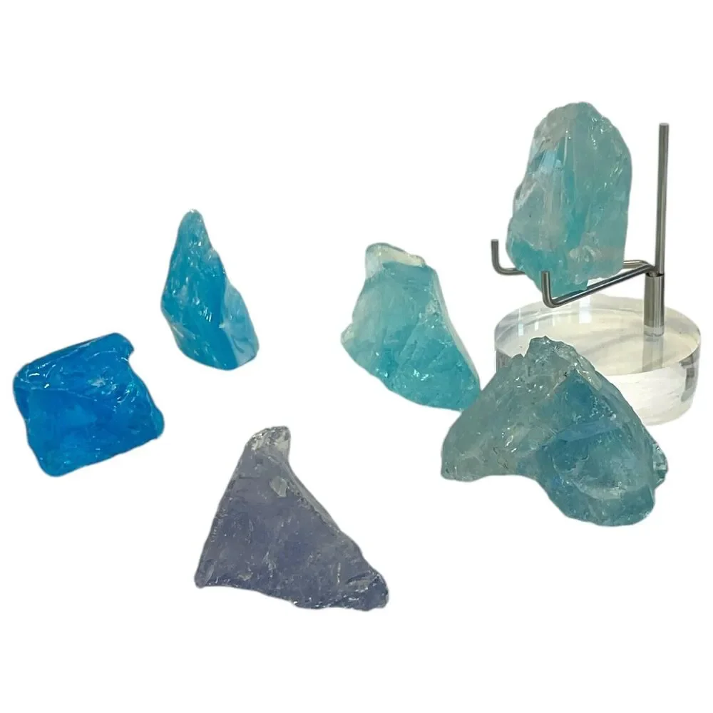 Blue Lavender Glowing Art Glass‎ Assorted Translucent Cullet Manganese #4GA15